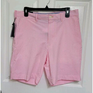Polo by Ralph Lauren Seersucker Shorts Men's 32 Pink Pinstripe Golf Fit NWT
